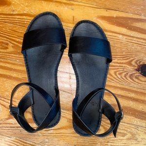 Lulus Hearts and Hashtags Black Flat Sandals